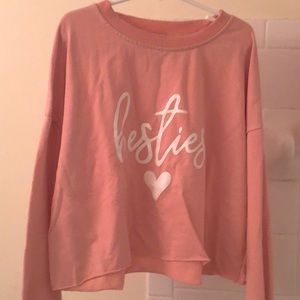 Pink bestie crop sweater